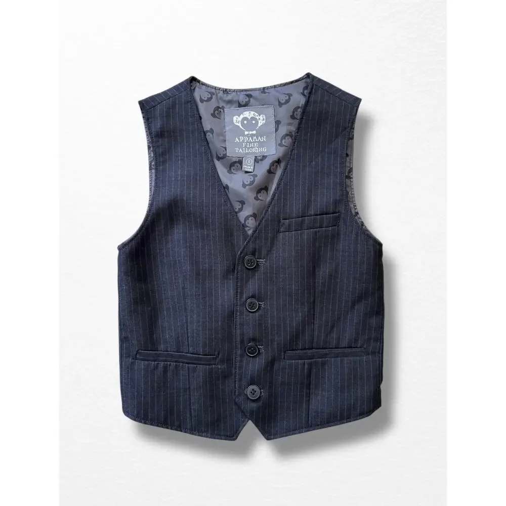 Appaman Pinstriped Tailored Vest, Size 5 - Picture 5 of 9
